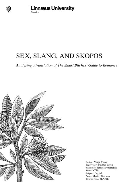 Sex Slang And Skopos Analysing A Translation Of The Smart Bitches