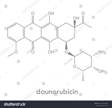 Daunorubicin Structure Chemotherapy Drug Molecule Used Stock Vector ...