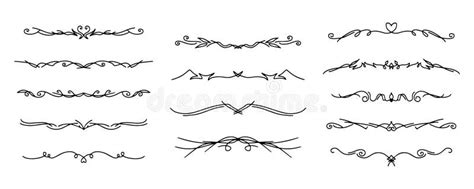 Line Separators Set Fancy Dividers Flourishes Elegant Decorative