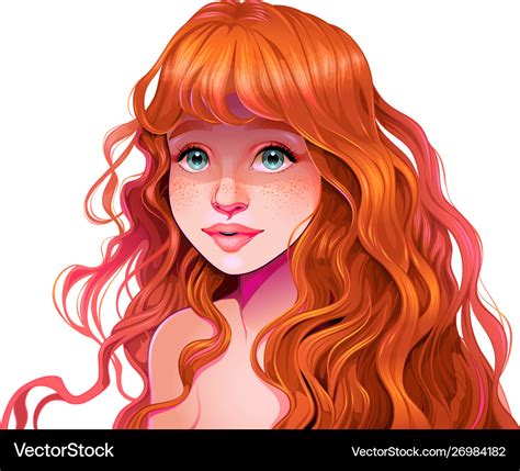 Girl With Red Hair Royalty Free Vector Image Vectorstock