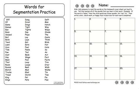 Phoneme Segmentation List Of Words