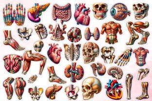 Human Anatomy Stickers Bundle Graphic By Aspect Studio Creative