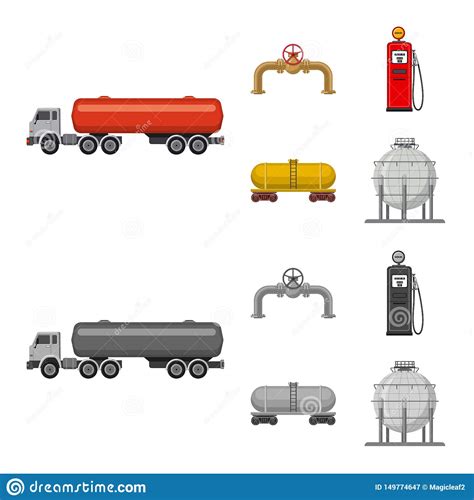 Illustration De Vecteur De Logo De P Trole Et De Gaz Ensemble De