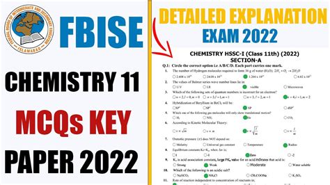 Chemistry 11 MCQs Key 2022 Federal Board YouTube