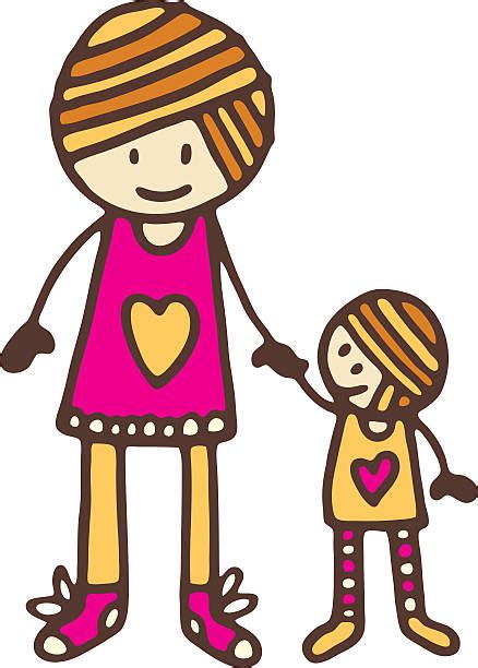 80 Drawing Of Two Girls Holding Hands Stock Illustrations Royalty