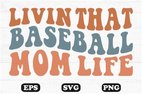 Livin That Baseball Mom Life Retro Svg Graphic By Hosneara 4767 · Creative Fabrica