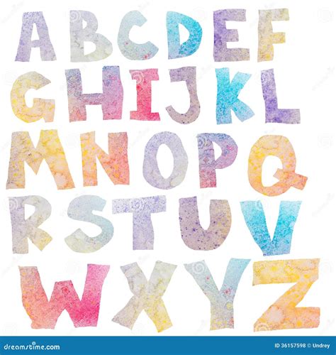 Watercolor Alphabet Stock Photo Image Of Note Alphabet