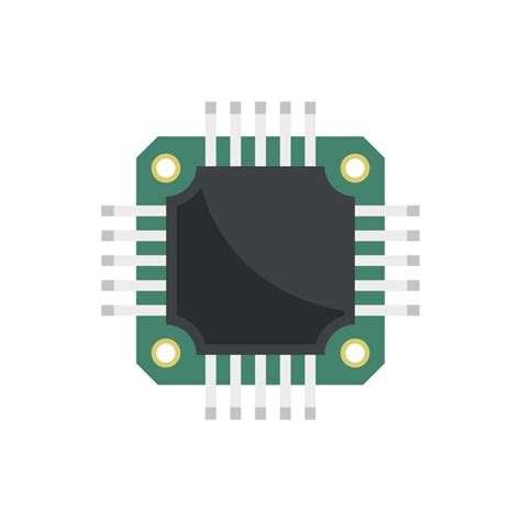 Icono De Microchip Vector Plano Circuito De Cpu Datos Digitales