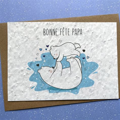 Carte à planter Bonne fête Papa Ours Carte à Pousser