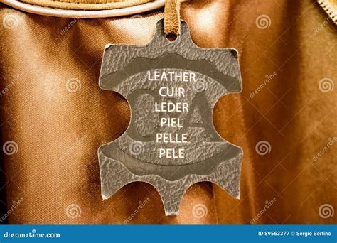 Leather Label for Genuine Leather Products Stock Image - Image of natural, industry: 89563377