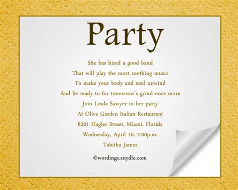 Adult Party Invitation Wording Wordings And Messages