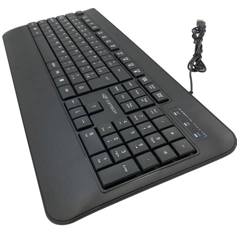 Teclado USB Multimídia Preto C3 Tech KB M100 Descanso para Pulso