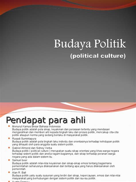 Pdf Ppt Budaya Politik Dokumen Tips