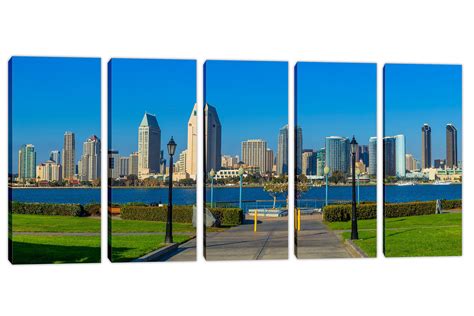 Downtown San Diego City Skyline Canvas Print 3 Panel Split - Etsy