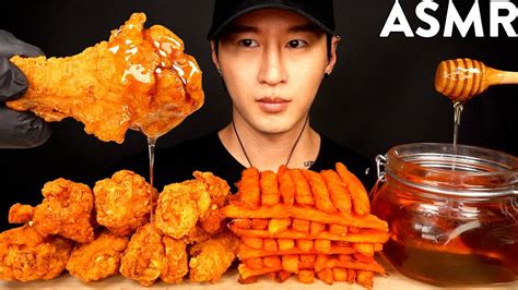 Asmr Honey Fried Chicken Fries Mukbang No Talking Eating Sounds