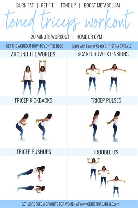 Quick Triceps Workout At Home For Tight Toned Arms Triceps Workout At Home Workouts Tone It Up