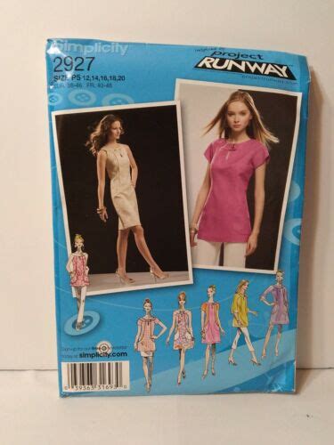 Project Runway Simplicity Pattern 2927 Uncut Size 12 20 Dress