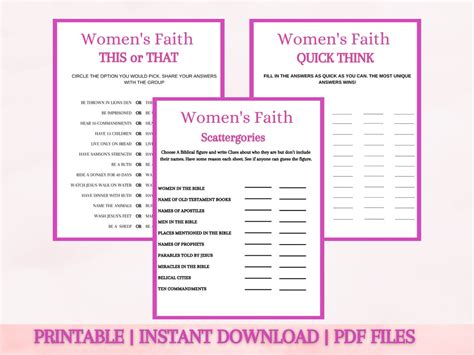 Women S Ministry Game Printable Church Games Bundle Women S Day Games