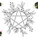 Wiccan Pentacle Svg Pentagram Svg Leaves Svg Witchcraft Wicca Star