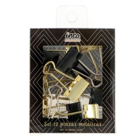 Inca Set Pinzas Met Licas Negras Y Doradas Perfumerias Primor