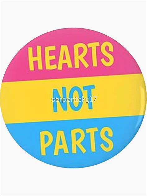 Hearts Not Parts Pansexual Sticker For Sale By Serpentsky17