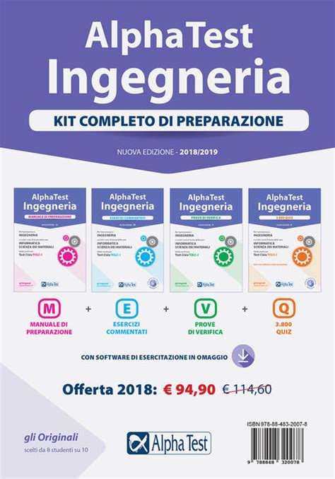 Alpha Test Ingegneria Kit Completo Di Preparazione Manuale Di