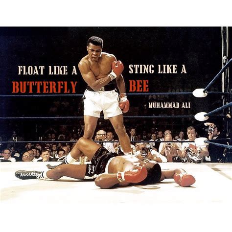 muhammad ali poster print famous boxing quote float   butterfly
