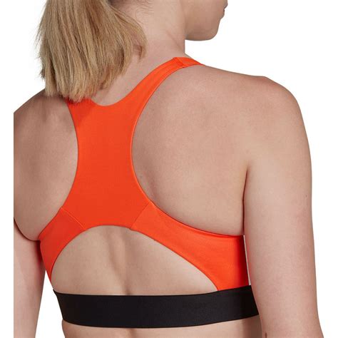 Adidas Powerreact Training Medium Support Hyperglam Sports Bra Orange