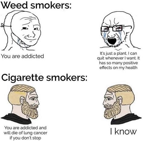 Virgin Weed Vs Chad Cigarette Smokers R Goodrisingtweets