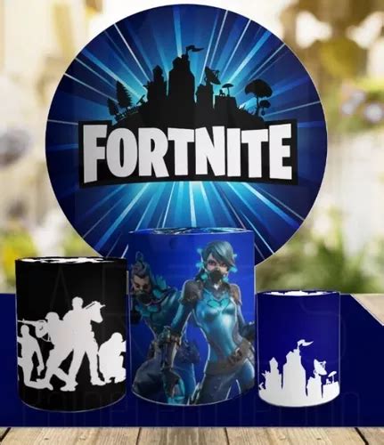 Kit Painel Redondo Sublim Tecido 1 70 Cilindros Fortnite