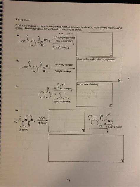 Solved L 23 Points Provide The Missing Products In The