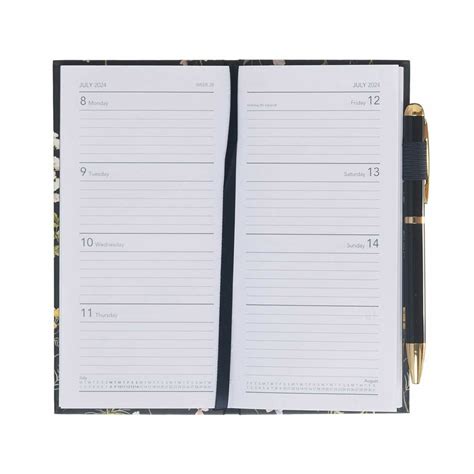 WHSmith Slim 2024 Botanical Slim 2024 Week To View Floral Diary With