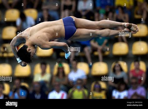 Chinas Chen Aisen Competes During The Mens 10 Meter Platform Diving