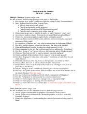 Study Guide For BIB 107 Exam 2 Fall 2020 Docx Study Guide For Exam