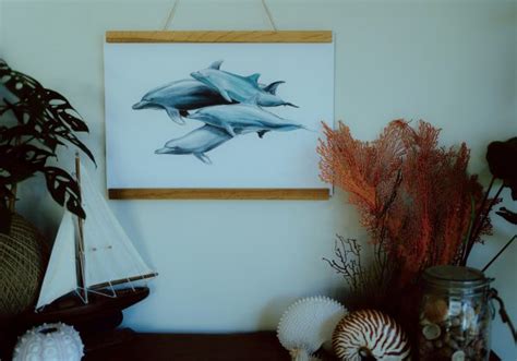 Bottlenose Dolphin Pod Watercolour Eco Art Print Sofie Seyah