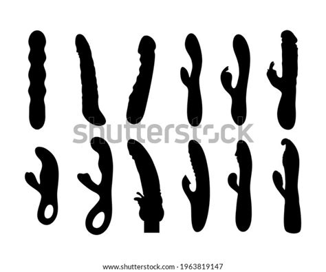 Sex Toys Silhouettes Different Types Vibrators Stock Vector Royalty