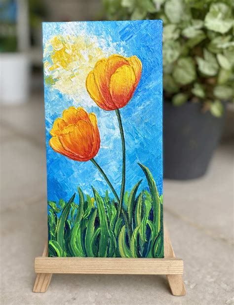 Mini Canvas Painting Tulips ImagicArt