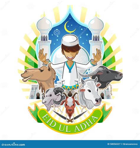 Eid Al Adha Festival Of Sacrifice Islam Religious Holiday Cartoon