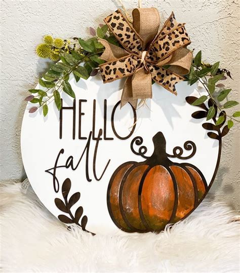 Pin On Best Tshirts Fall Wood Signs Wooden Door Hangers Pumpkin