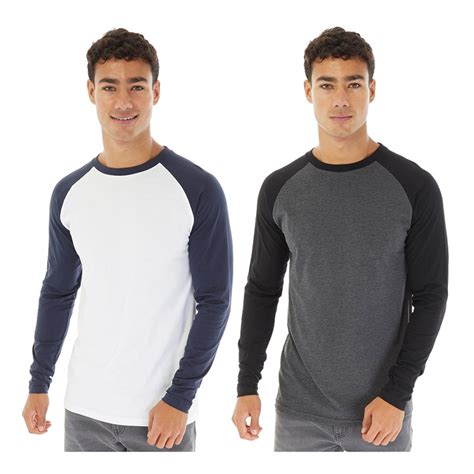 Buy Kangaroo Poo Mens Two Pack Long Sleeve Raglan T Shirts Navyblue