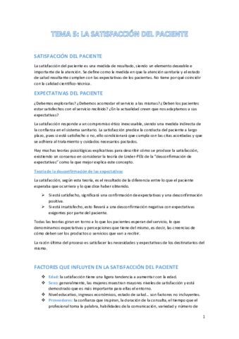 TEMA 5 La Satisfaccion Del Paciente Pdf