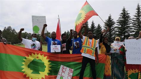 Brooks residents protest against the oppression of the Oromo people, in wake of artist killing ...