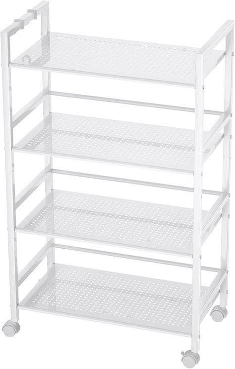 Singaye 4 Shelf Metal Rolling Utility Cart Storage