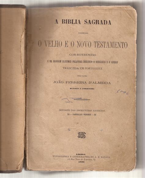 B Blia Sagrada Tradu O Jo O Ferreira De Almeida Imagem Acervo