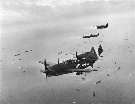 Thirteen Sb2c Helldiver Dive Bomber From Bombing Squadron Vb 3 From Uss