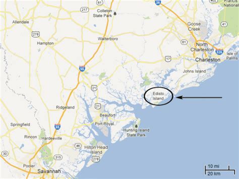 Edisto Island Map Routes