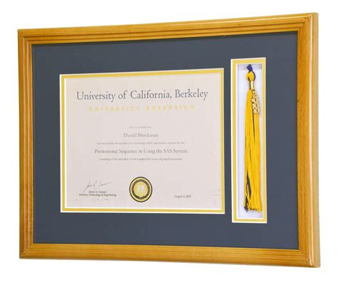 Diploma and Graduation Tassel Display Frame (w/ Custom Matting Colors)