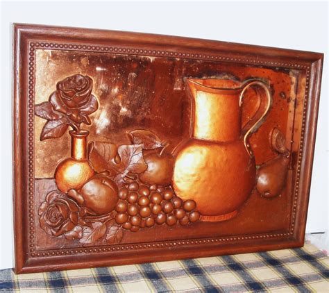 Retro Copper 3D Framed Art Kitchen Decor Vintage by MuzettasWaltz