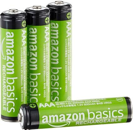 Amazon Basics NiMh Piles rechargeables AAA pré chargées Lot de 4