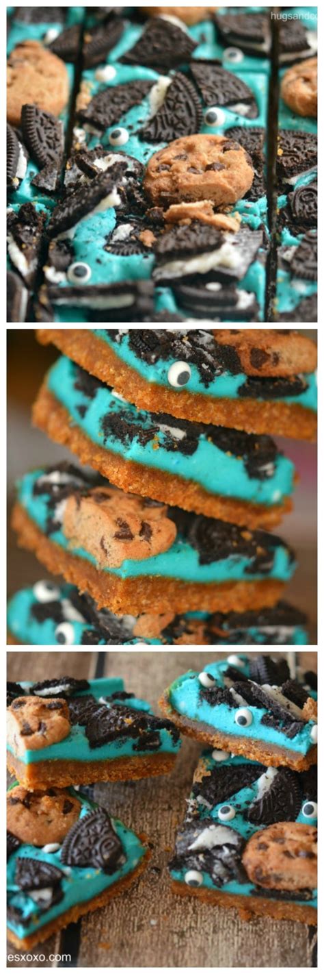 Cookie Monster Cheesecake Bars Hugs And Cookies Xoxo